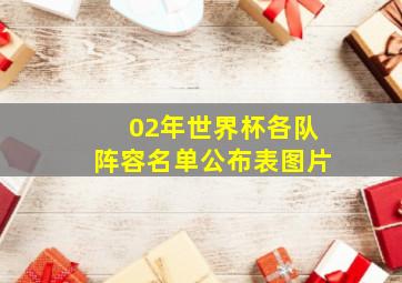 02年世界杯各队阵容名单公布表图片