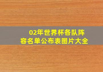 02年世界杯各队阵容名单公布表图片大全