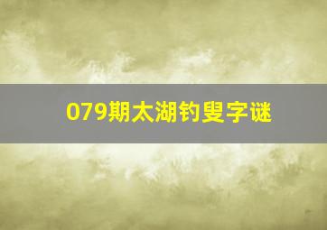 079期太湖钓叟字谜