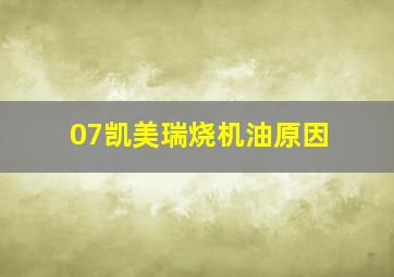 07凯美瑞烧机油原因