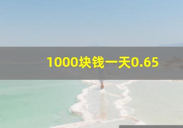 1000块钱一天0.65