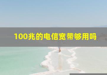 100兆的电信宽带够用吗