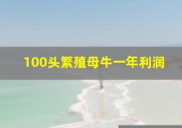 100头繁殖母牛一年利润