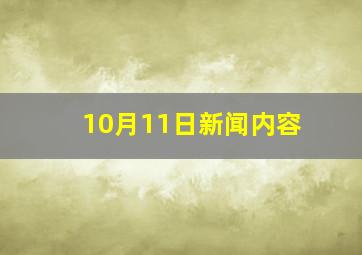 10月11日新闻内容