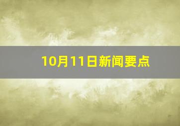 10月11日新闻要点