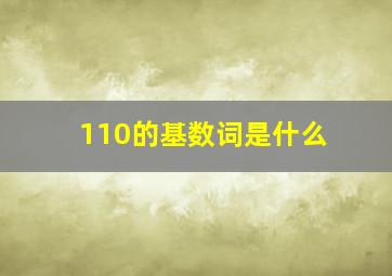 110的基数词是什么