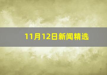 11月12日新闻精选