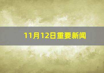 11月12日重要新闻