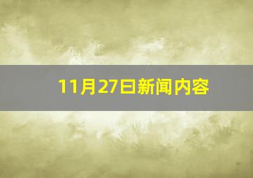 11月27曰新闻内容