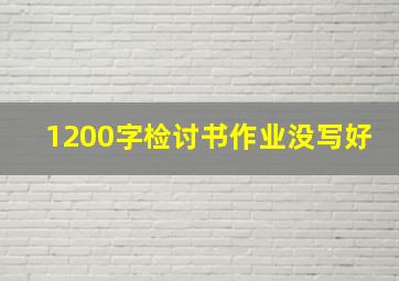 1200字检讨书作业没写好