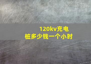 120kv充电桩多少钱一个小时