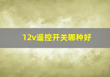 12v遥控开关哪种好