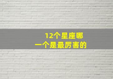 12个星座哪一个是最厉害的