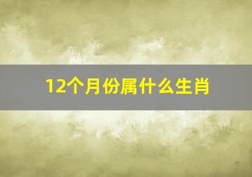 12个月份属什么生肖