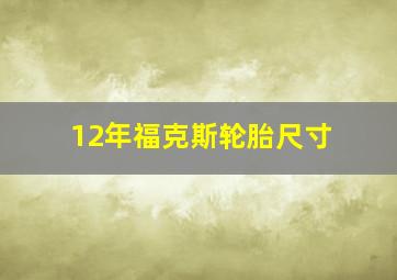 12年福克斯轮胎尺寸