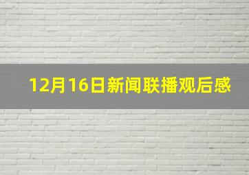 12月16日新闻联播观后感