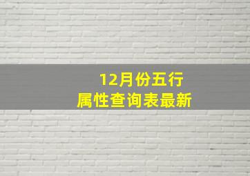 12月份五行属性查询表最新