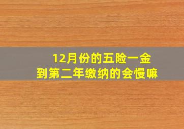 12月份的五险一金到第二年缴纳的会慢嘛