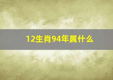 12生肖94年属什么