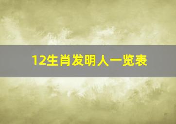 12生肖发明人一览表