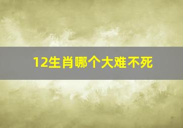 12生肖哪个大难不死