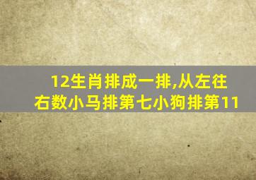 12生肖排成一排,从左往右数小马排第七小狗排第11