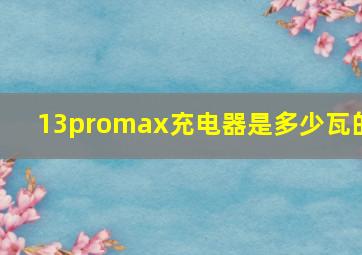 13promax充电器是多少瓦的