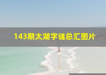 143期太湖字谜总汇图片