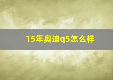 15年奥迪q5怎么样