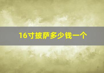 16寸披萨多少钱一个