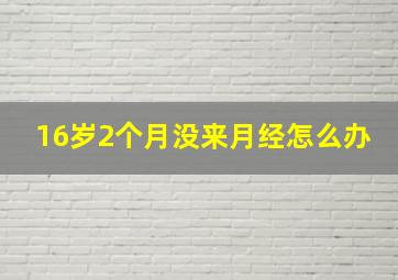 16岁2个月没来月经怎么办