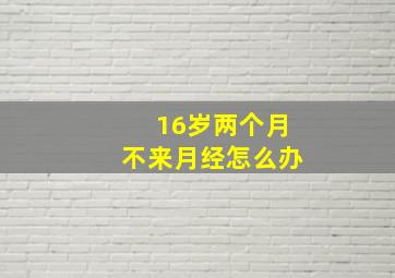 16岁两个月不来月经怎么办