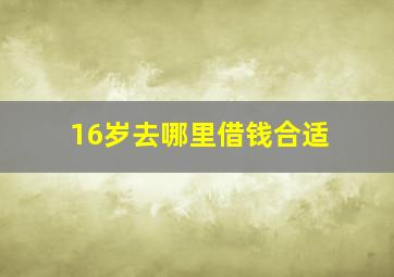 16岁去哪里借钱合适