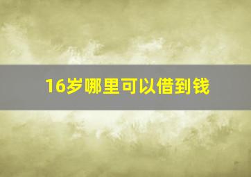 16岁哪里可以借到钱