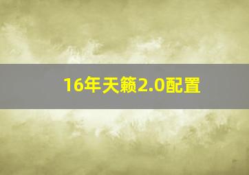 16年天籁2.0配置