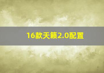 16款天籁2.0配置