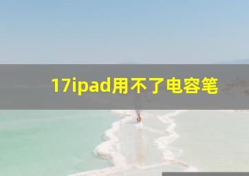 17ipad用不了电容笔