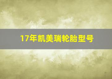 17年凯美瑞轮胎型号