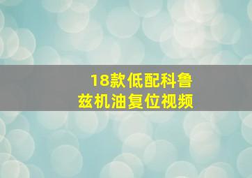 18款低配科鲁兹机油复位视频