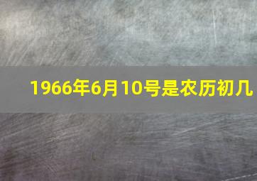 1966年6月10号是农历初几