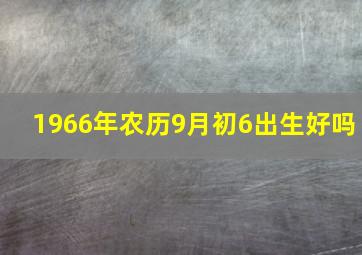 1966年农历9月初6出生好吗