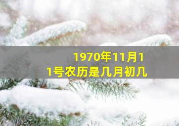 1970年11月11号农历是几月初几