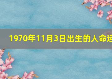 1970年11月3日出生的人命运