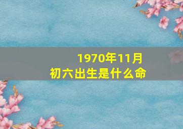 1970年11月初六出生是什么命