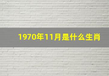 1970年11月是什么生肖