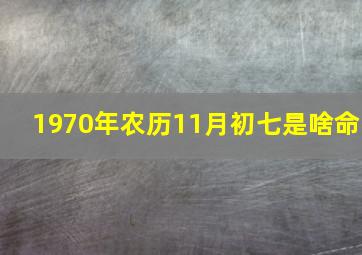 1970年农历11月初七是啥命