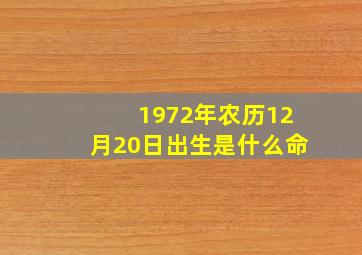 1972年农历12月20日出生是什么命