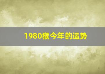 1980猴今年的运势