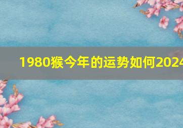 1980猴今年的运势如何2024