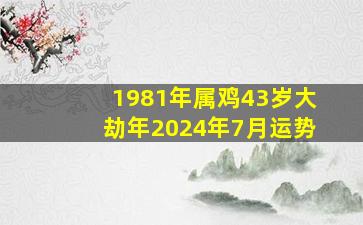 1981年属鸡43岁大劫年2024年7月运势